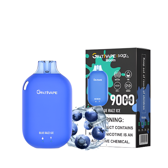Grativape-Boom Blue Razz Ice 9k puff Switch vapes in Pakistan