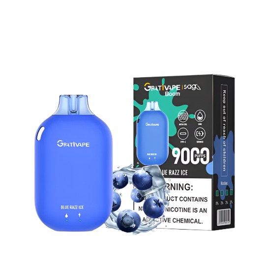 Grativape-Boom Blue Razz Ice 9k puff Switch vapes in Pakistan