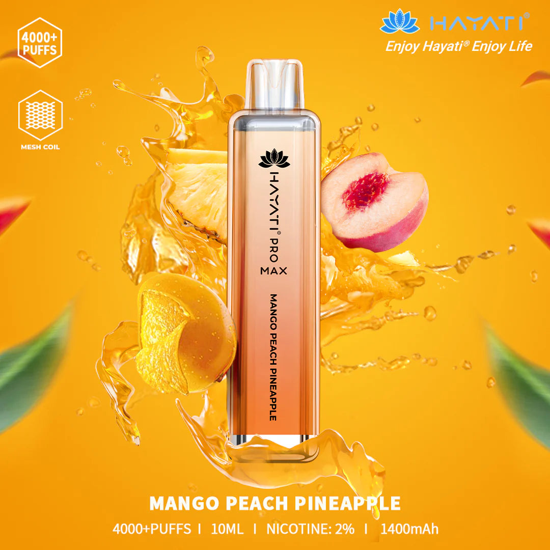 Hayati Pro Max - 4k puffs - Mango Peach Pineapple Switch vapes in Pakistan