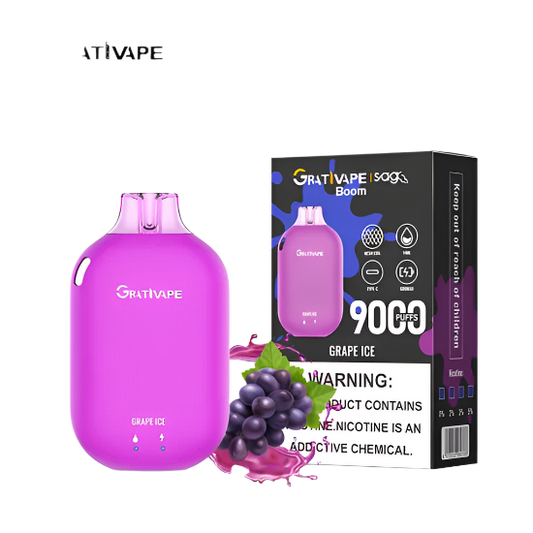 Grativape-Boom Grape water 9k puff Switch vapes in Pakistan