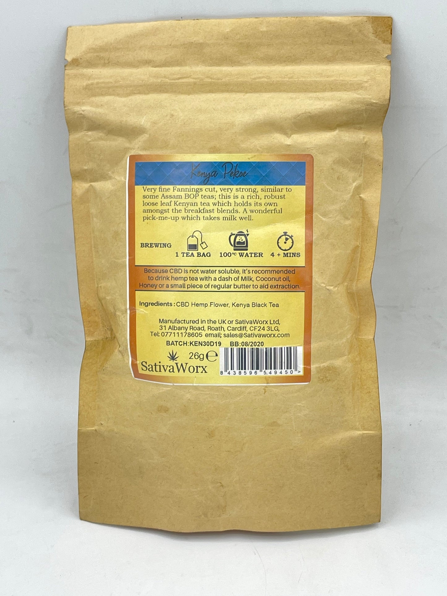 SativaWorx CBD Kenya Pekoe tea bags - from UK - 10 Tea bags Switch vapes in Pakistan