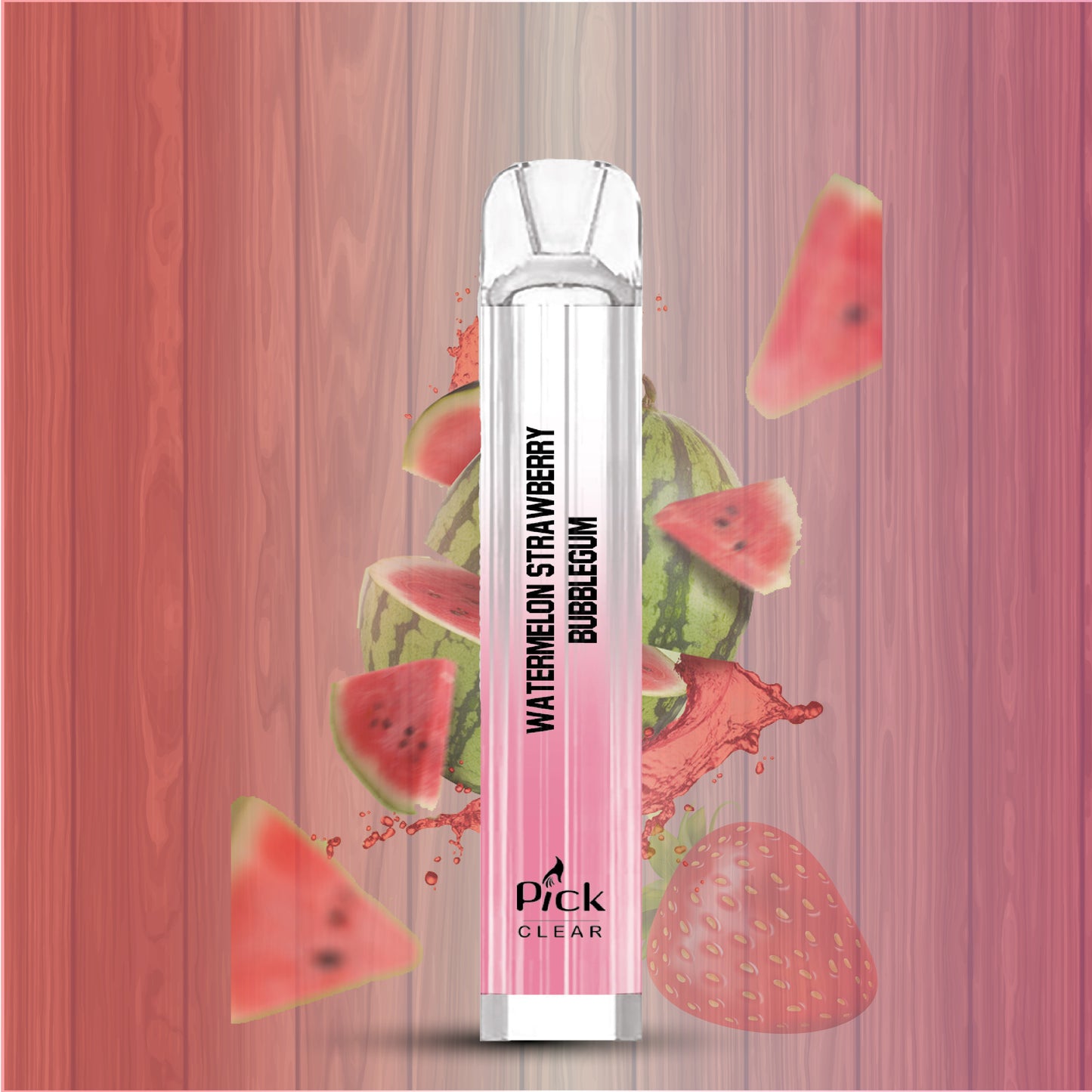 Pick Clear 600 Puffs - Strawberry Watermelon Bubble-gum 20mg Nicotine Switch vapes in Pakistan