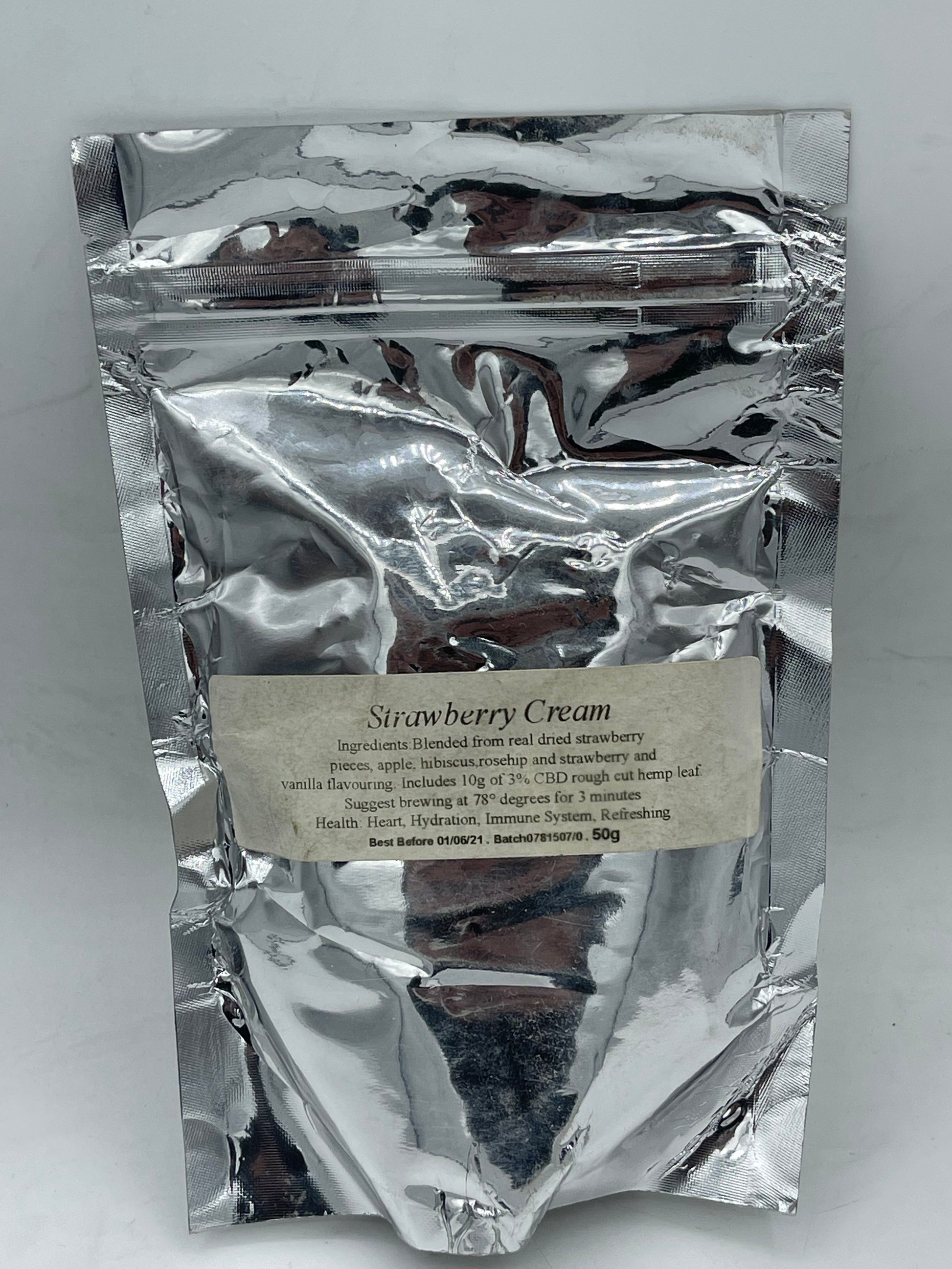 SativaWorx CBD Strawberry Cream  tea leaf - from UK - 50g Switch vapes in Pakistan