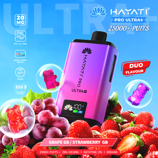 Hayati Pro Plus 25k Puff - Grape Gummy Bear/Strawberry Gummy Bear