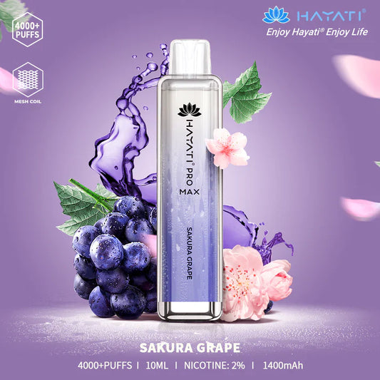 Hayati Pro Max - 4000+ puffs - Sakura Grape Switch vapes in Pakistan