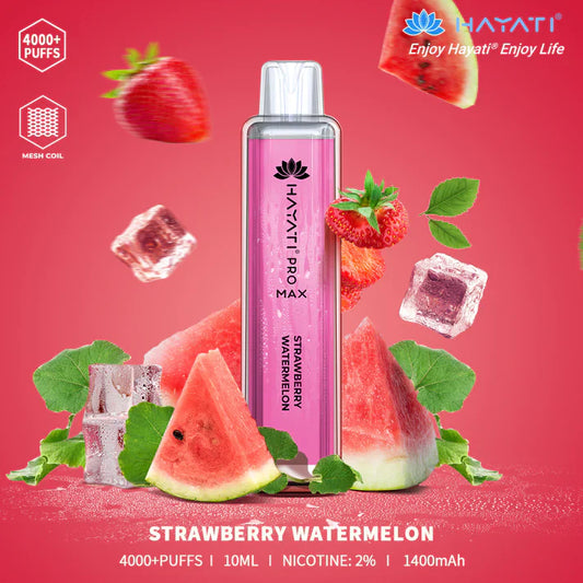 Hayati Pro Max - 4000+ puffs - Strawberry Watermelon Switch vapes in Pakistan