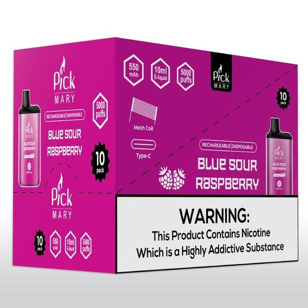 Copy of Pick Mary 5000 Puffs - Blue Sour Raspberry - wholesale Switch vapes in Pakistan