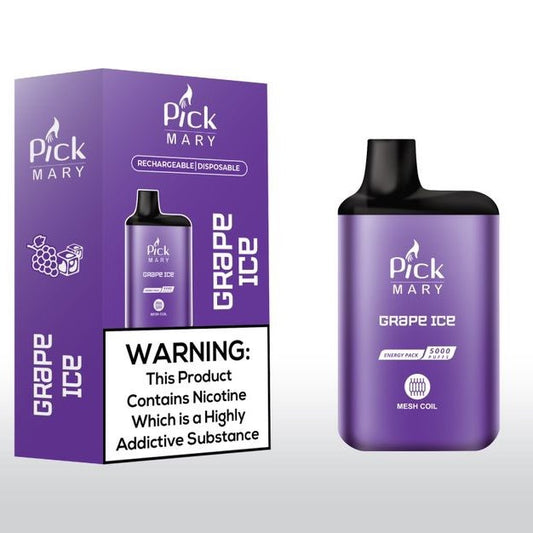 Pick Mary 5000 Puffs - Grape Ice 20mg Nicotine Switch vapes in Pakistan