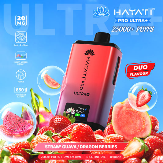 Hayati Pro Plus 25k puff - Strawberry Guava/Dragon Berries