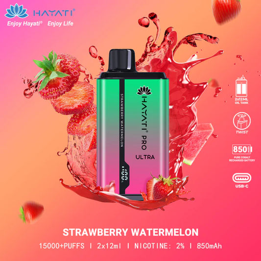 Hayati Pro Ultra-15k puffs-Strawberry Watermelon