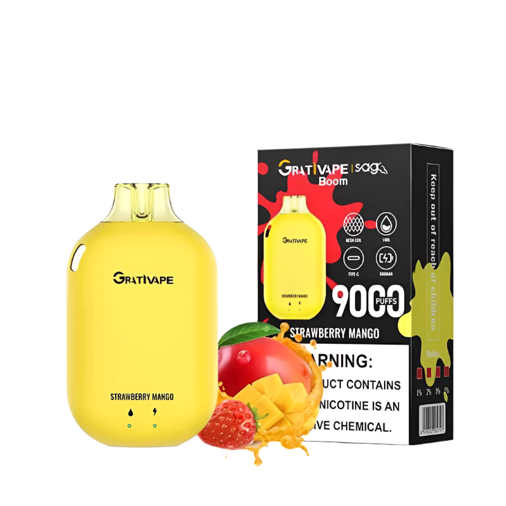 Grativape - BOOM Strawberry Mango 9k puff Switch vapes in Pakistan