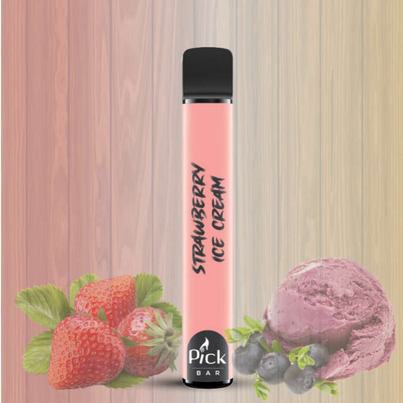 Pick Bar 600 Puffs - Strawberry Ice Cream 20mg Nicotine Switch vapes in Pakistan